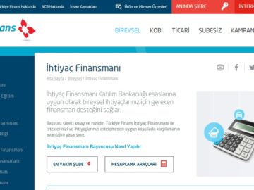 Türkiye Finans Katılım Bankası ihtiyaç finansmanı