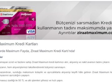 Ziraat Bankası maximum kredi kartı