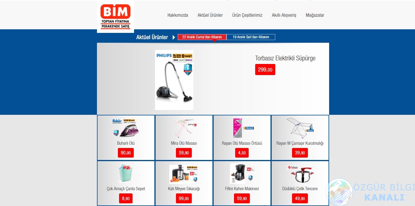 bim aktüel ürünleri