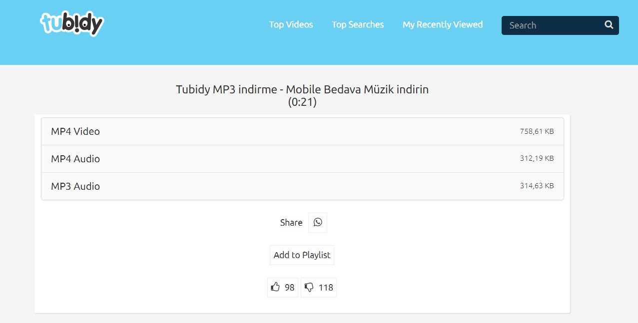 Tubidy MP3 indirme